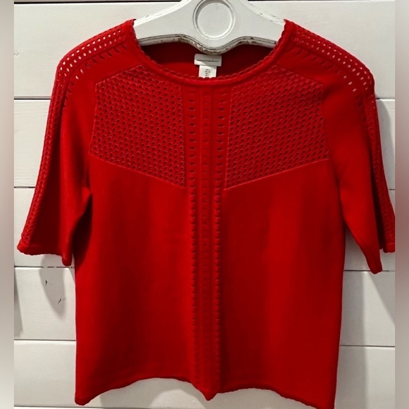 Mercer & Madison Red Textured Knit Top – Size L - Picture 1 of 8